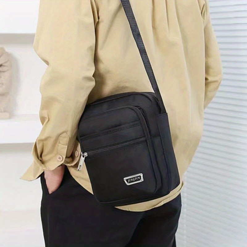 fashion casual mens shoulder bag simple messenger bag details 3