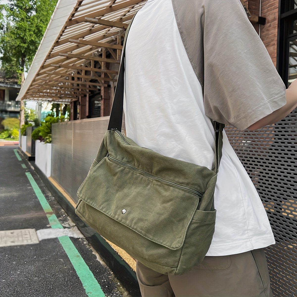 Cool Vintage Y2K Hobo Crossbody Bag In 4 Colors, Durable Canvas Large Capacity Trendy Sling Bag, For School Business Outdoor Party Supplies, Gift details 2