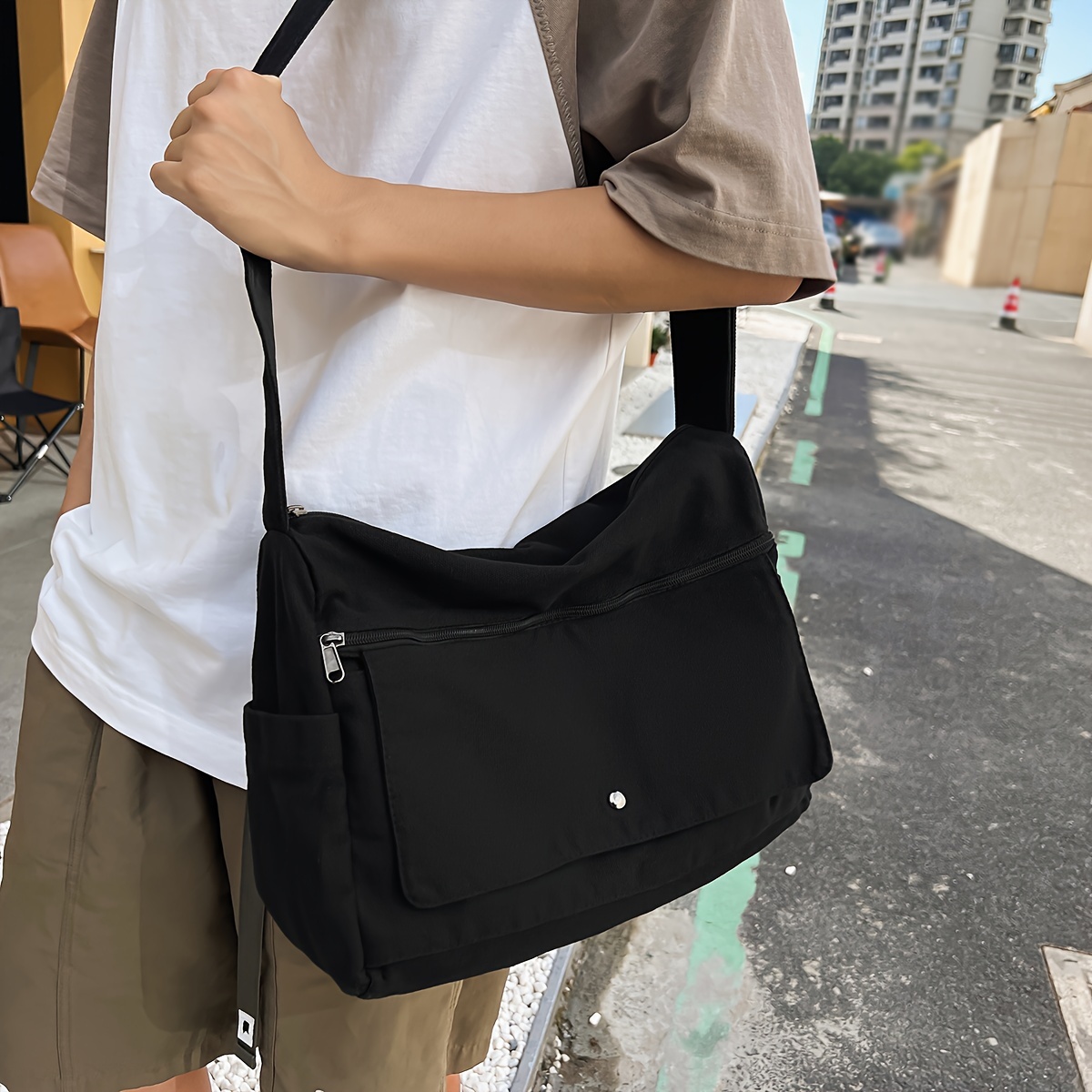 Cool Vintage Y2K Hobo Crossbody Bag In 4 Colors, Durable Canvas Large Capacity Trendy Sling Bag, For School Business Outdoor Party Supplies, Gift details 3