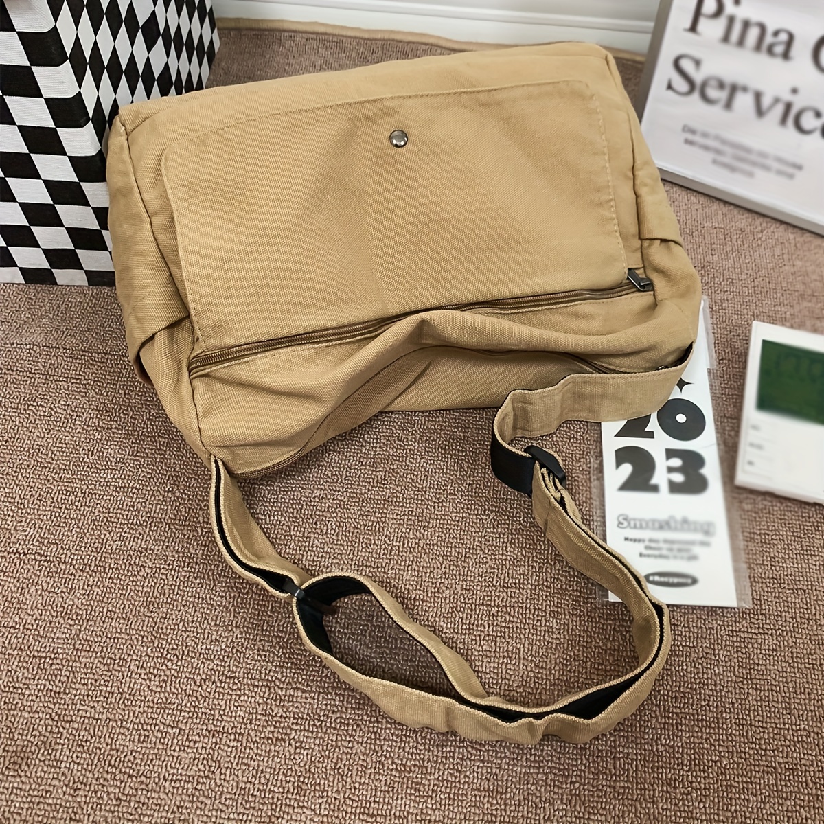 Cool Vintage Y2K Hobo Crossbody Bag In 4 Colors, Durable Canvas Large Capacity Trendy Sling Bag, For School Business Outdoor Party Supplies, Gift details 6