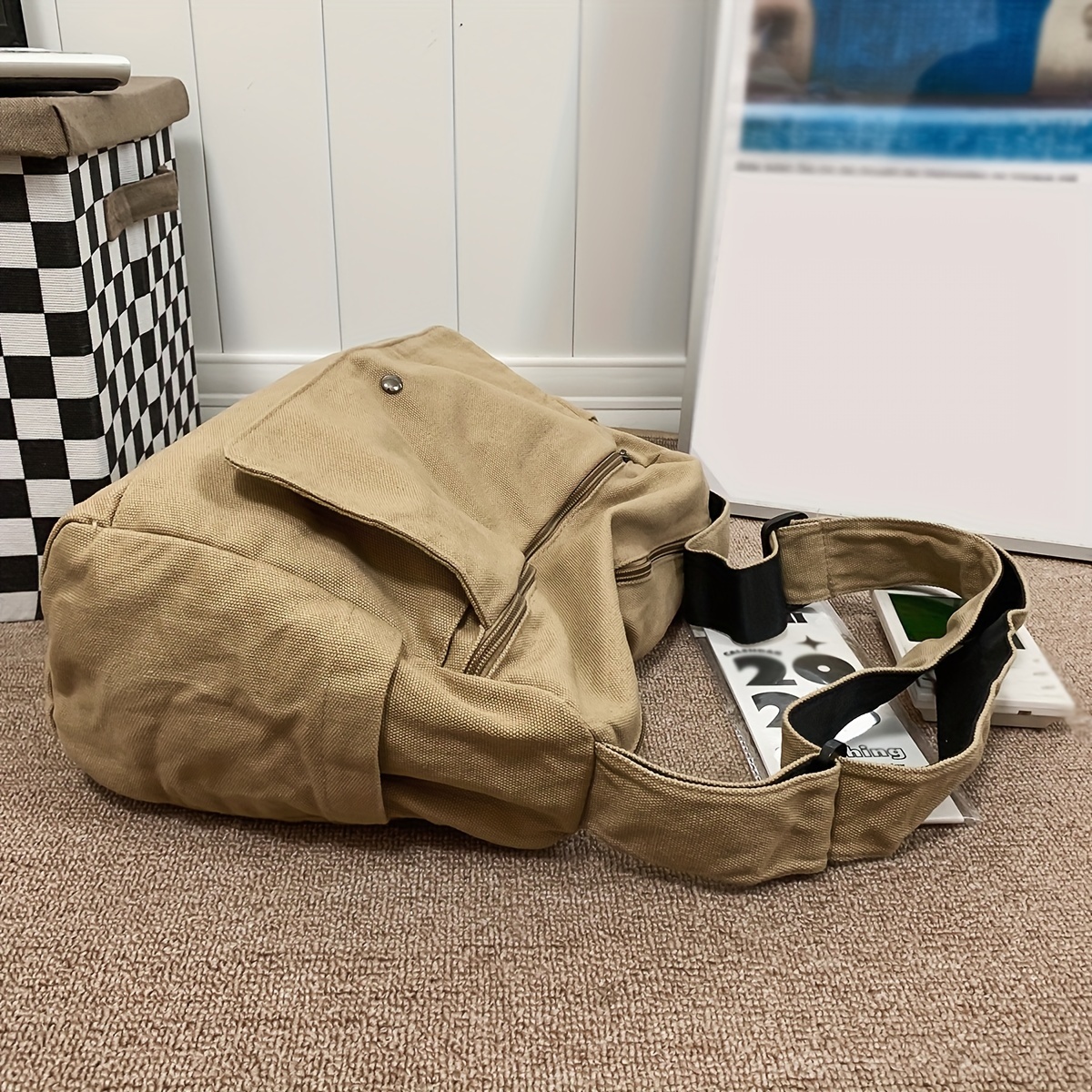 Cool Vintage Y2K Hobo Crossbody Bag In 4 Colors, Durable Canvas Large Capacity Trendy Sling Bag, For School Business Outdoor Party Supplies, Gift details 7