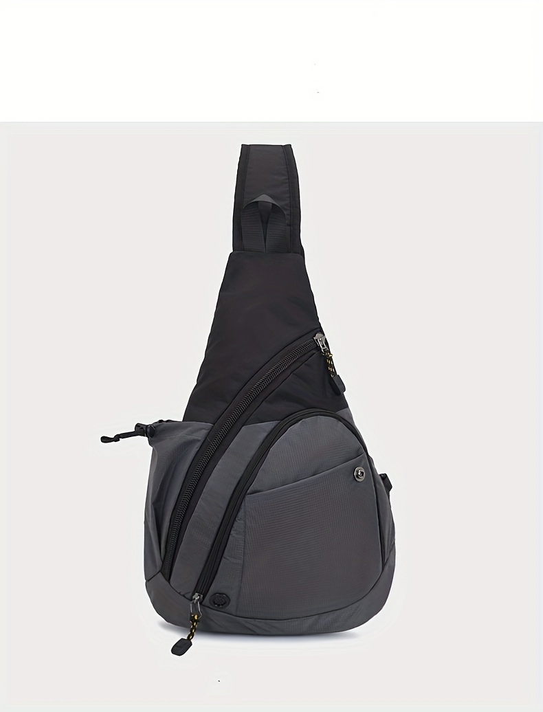 1pc mens chest bag single shoulder chest bag outdoor leisure waterproof multi functional large capacity details 0