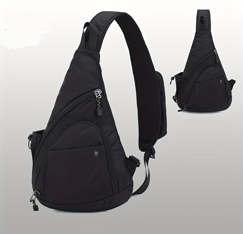 1pc mens chest bag single shoulder chest bag outdoor leisure waterproof multi functional large capacity details 9