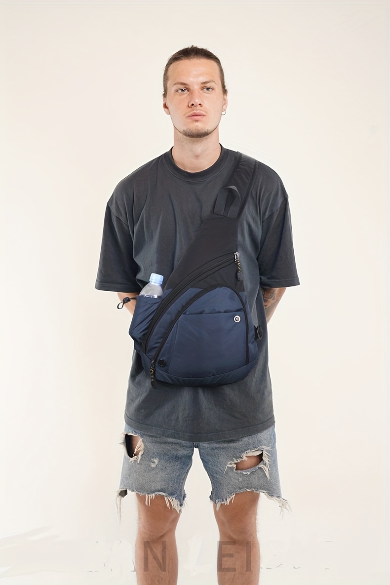 1pc mens chest bag single shoulder chest bag outdoor leisure waterproof multi functional large capacity details 18