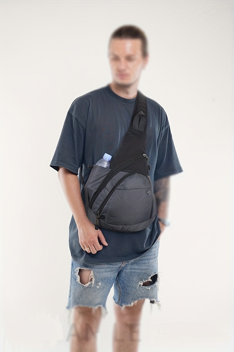 1pc mens chest bag single shoulder chest bag outdoor leisure waterproof multi functional large capacity details 19