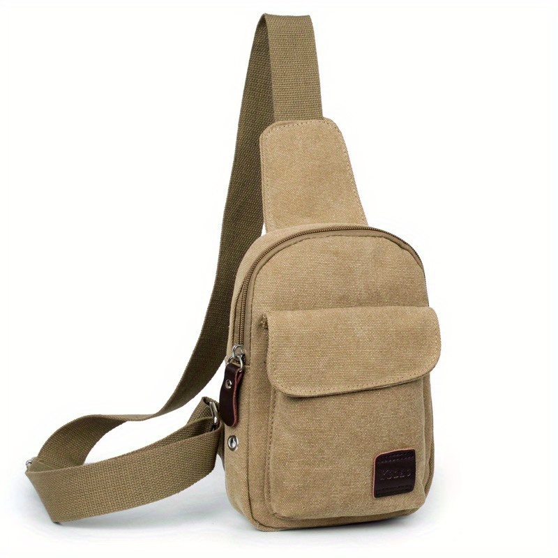 1pc korean version mens womens chest bag student commuter canvas crossbody bag sling bag sports outdoor single shoulder bag for camping hiking details 1