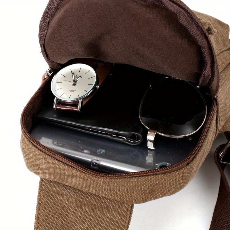 1pc korean version mens womens chest bag student commuter canvas crossbody bag sling bag sports outdoor single shoulder bag for camping hiking details 2