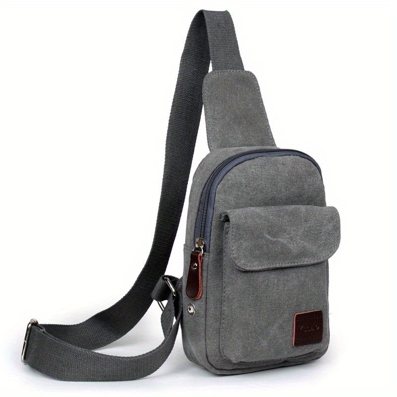 1pc korean version mens womens chest bag student commuter canvas crossbody bag sling bag sports outdoor single shoulder bag for camping hiking details 4