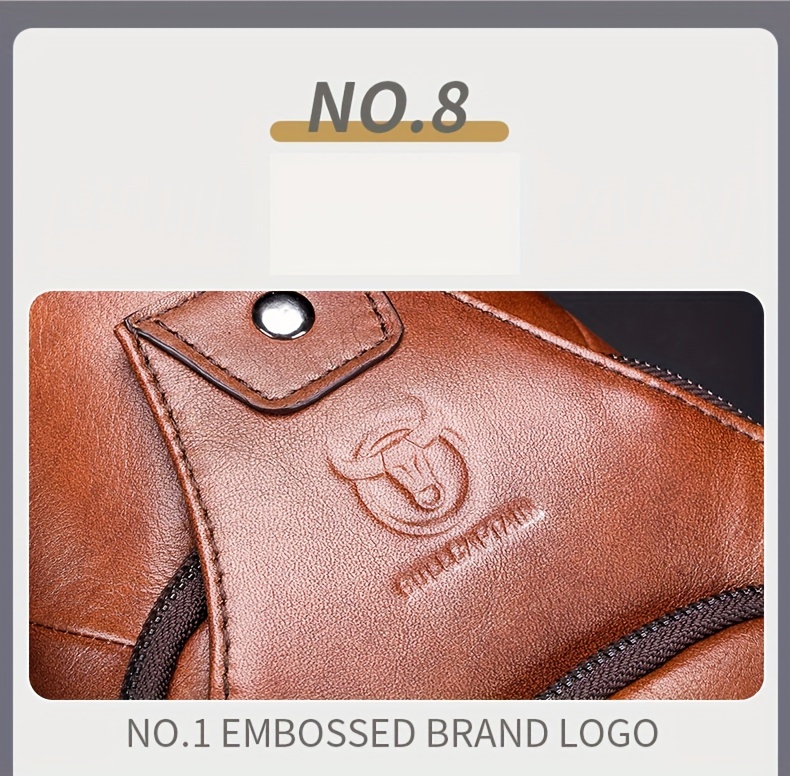 mens chest front bag trendy genuine leather multifunctional shoulder messenger bag outdoor casual large capacity satchel bag details 8