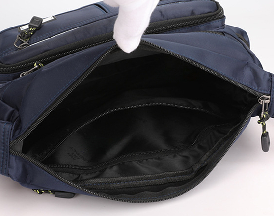 mens shoulder bag messenger bag fashion large capacity multi pocket waterproof casual bag details 0