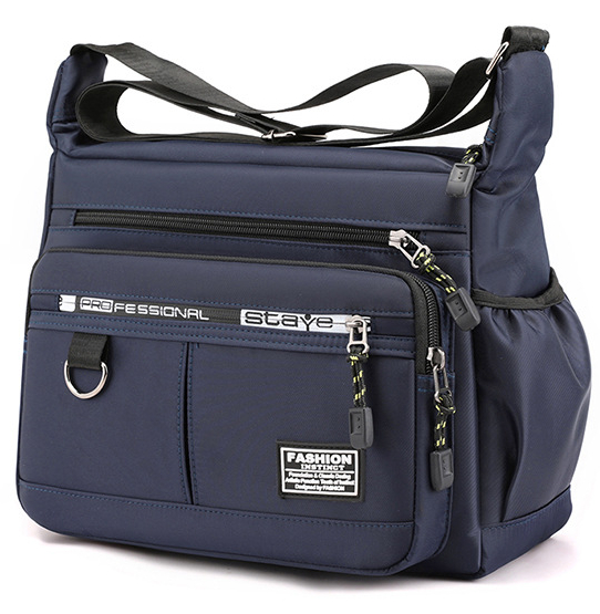 mens shoulder bag messenger bag fashion large capacity multi pocket waterproof casual bag details 13
