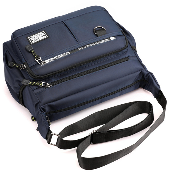 mens shoulder bag messenger bag fashion large capacity multi pocket waterproof casual bag details 17