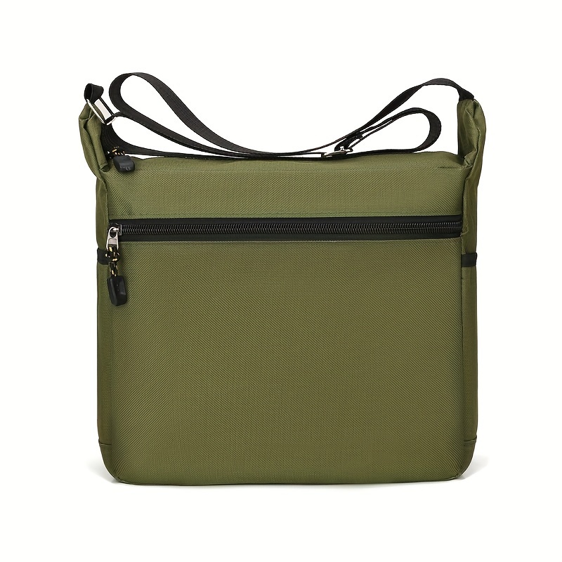 1pc mens trendy fashion bag nylon cloth large capacity zipper closure crossbody bag details 3
