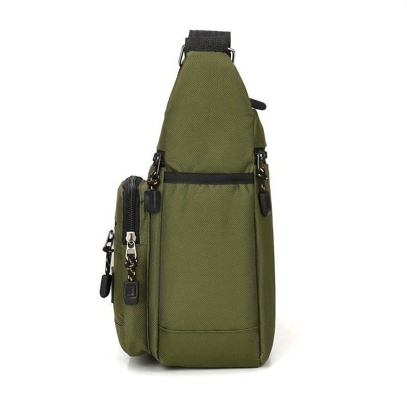 1pc mens trendy fashion bag nylon cloth large capacity zipper closure crossbody bag details 4