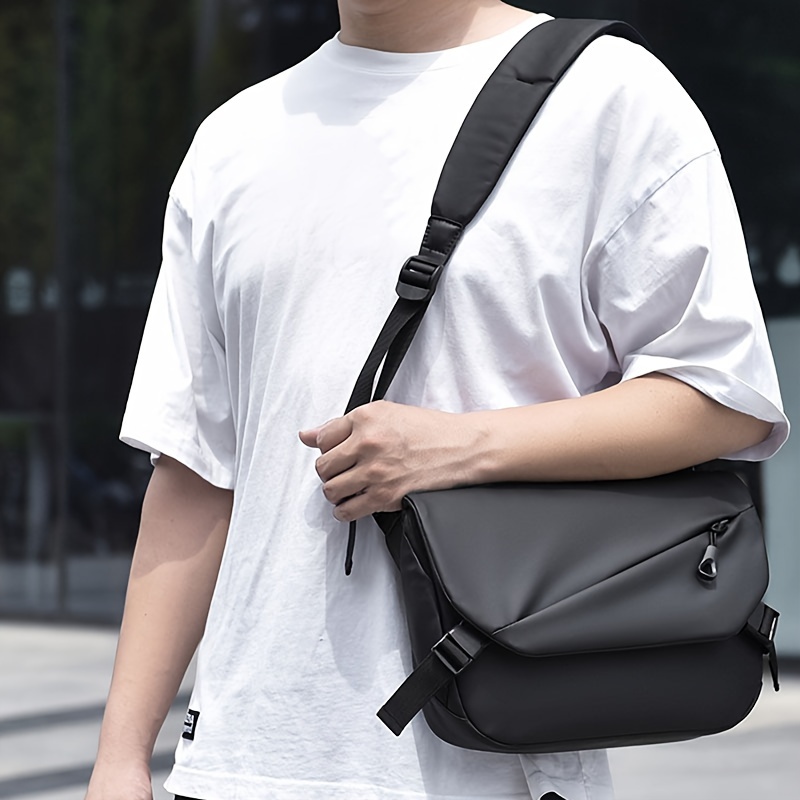 1pc mens new business multifunctional shoulder messenger bag mens nylon fashion simple bag details 3