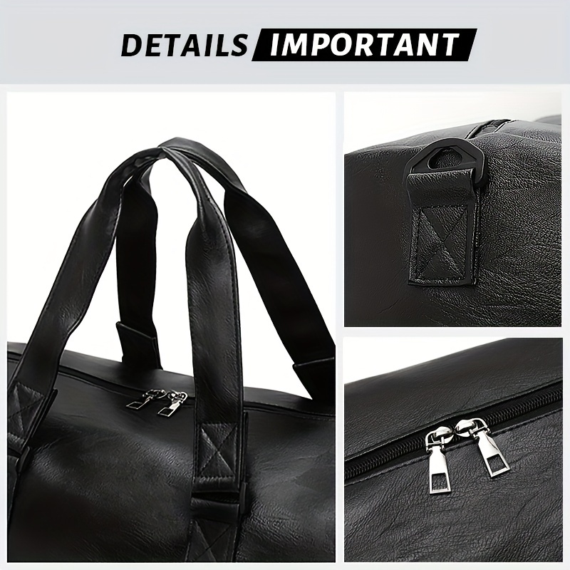 gym bag large capacity short distance travel bag dry and wet separation bag with shoe compartment pu tote bag suitable for fitness exercise and outdoor travel details 3