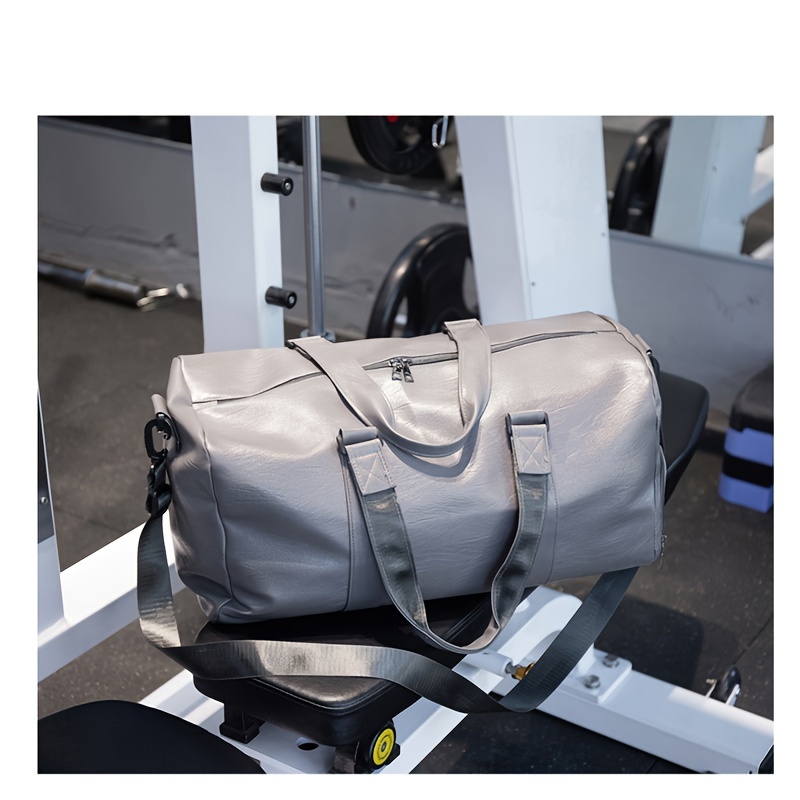 gym bag large capacity short distance travel bag dry and wet separation bag with shoe compartment pu tote bag suitable for fitness exercise and outdoor travel details 8