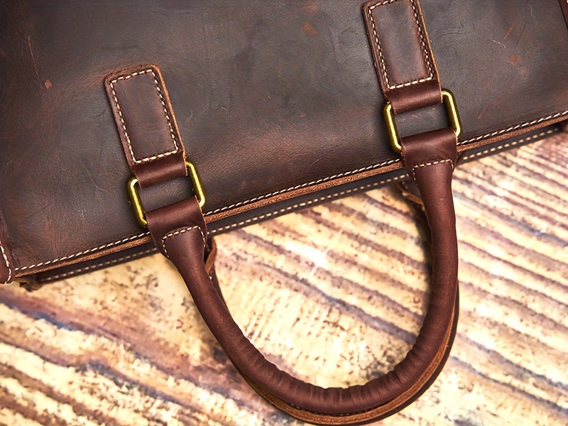 1pc mens casual computer bag top layer cowhide crossbody briefcase ideal choice for gifts details 9