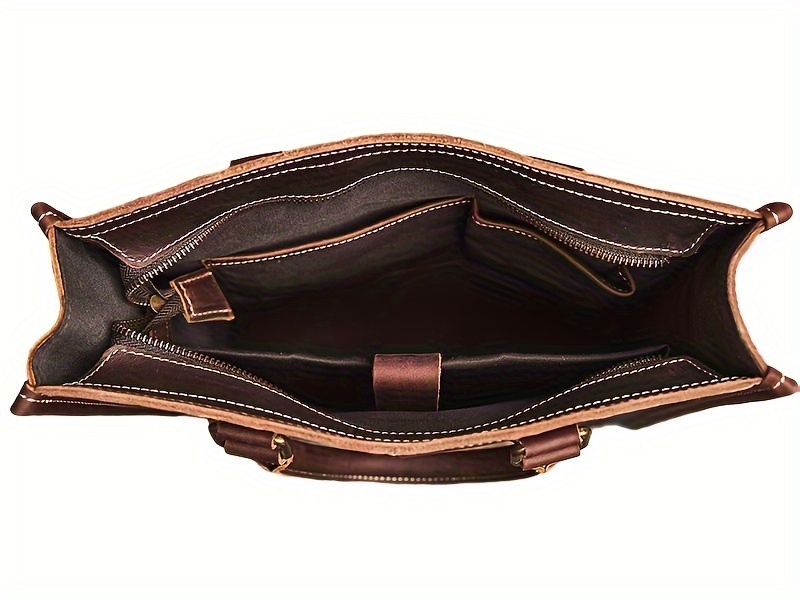 1pc mens casual computer bag top layer cowhide crossbody briefcase ideal choice for gifts details 12