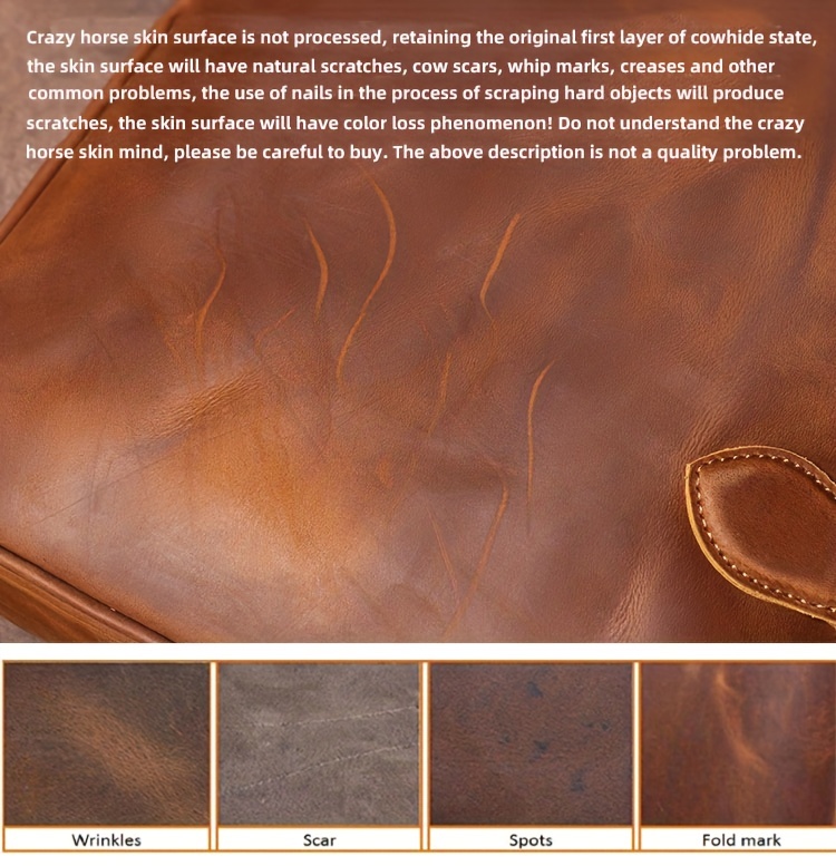 1pc mens casual computer bag top layer cowhide crossbody briefcase ideal choice for gifts details 14