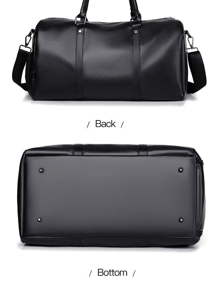 large capacity waterproof short distance travel bag with shoe compartment pu leather carry on gym bag duffel bag suitable for fitness exercise and outdoor travel details 19