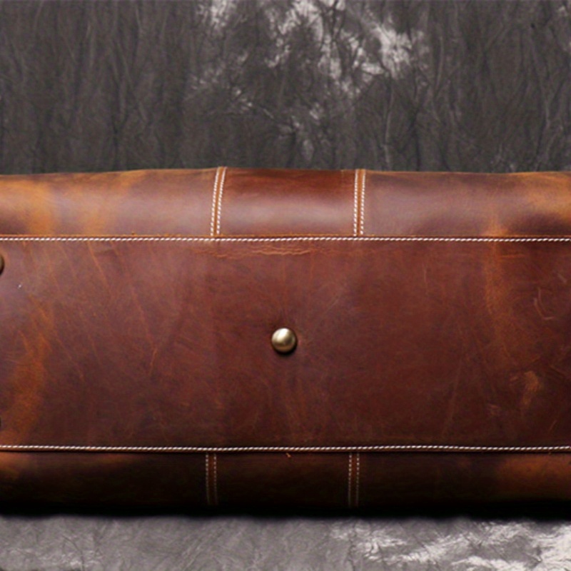 mens genuine leather tote travel bag vintage first layer cowhide shoulder crossbody bag large capacity duffle bag ideal choice for gifts details 4