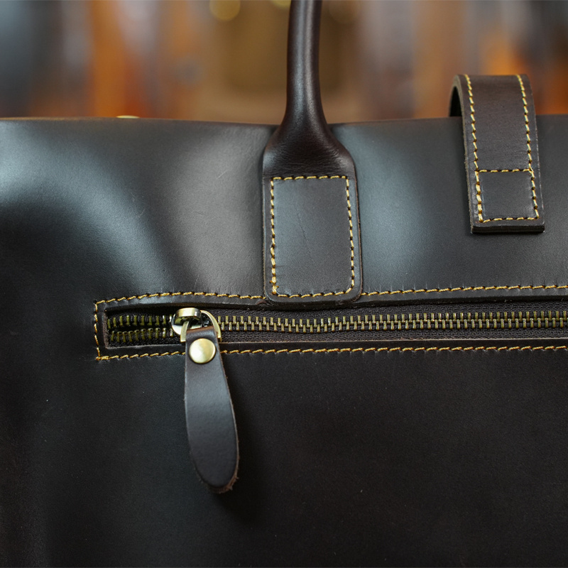 1pc Top Layer Cowhide Men s Handbag, Leather Business Shoulder Bag, Business Trip Tote Bag details 3