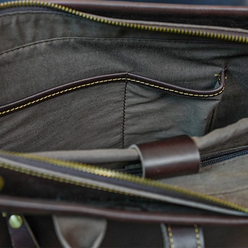 1pc Top Layer Cowhide Men s Handbag, Leather Business Shoulder Bag, Business Trip Tote Bag details 4