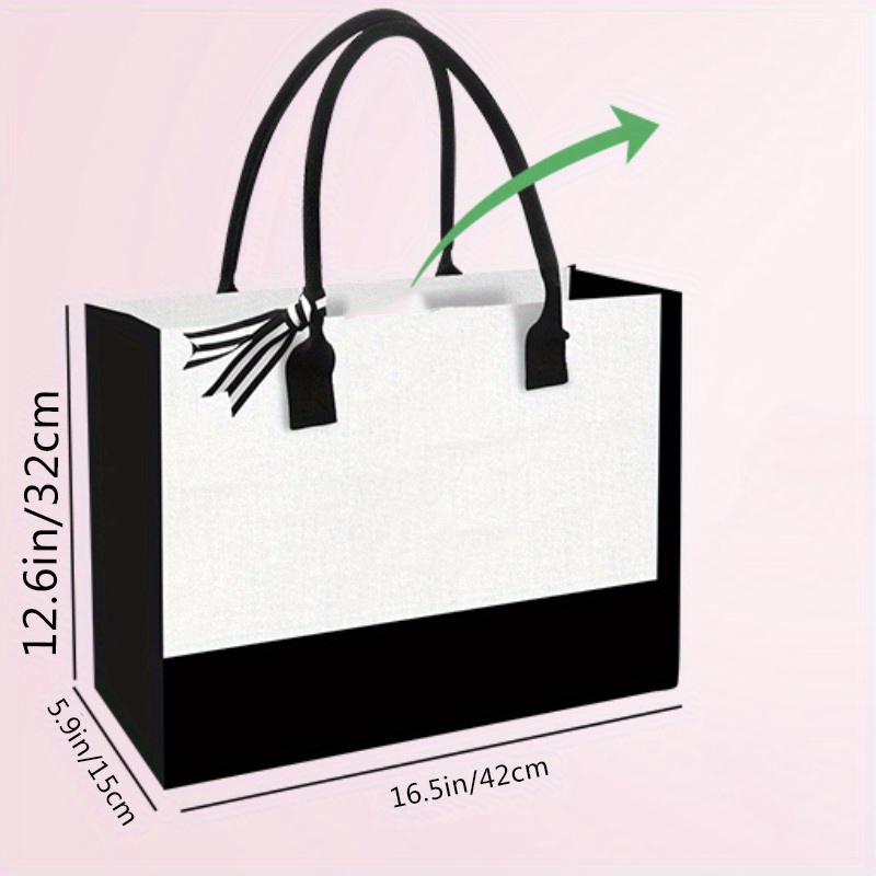 large capacity casual canvas clutch bag tote bag casual beach tote bag details 3
