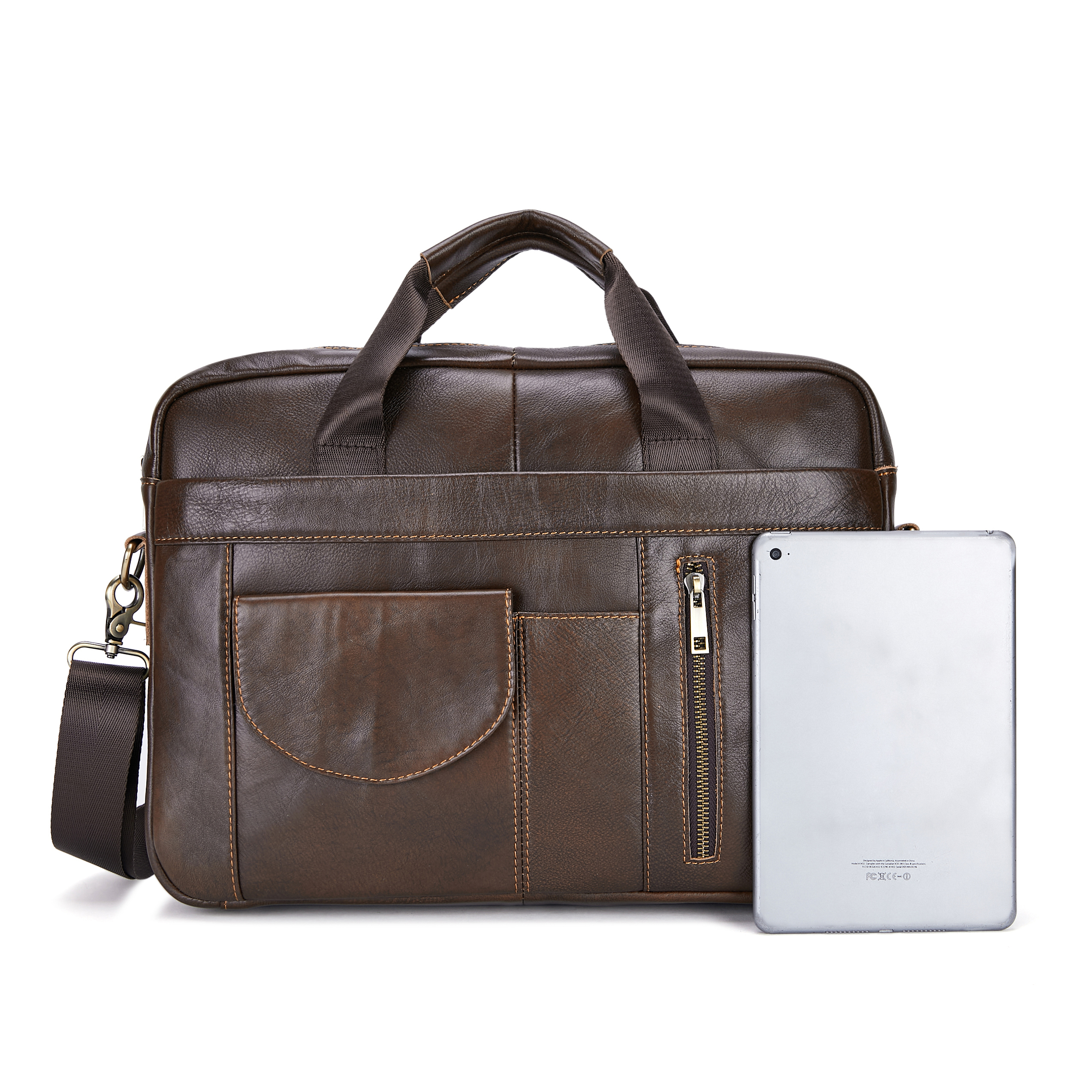 new vintage genuine leather mens bag top layer cowhide handbag mens briefcase vintage one shoulder crossbody bag fashion give gifts to men on valentines day details 4