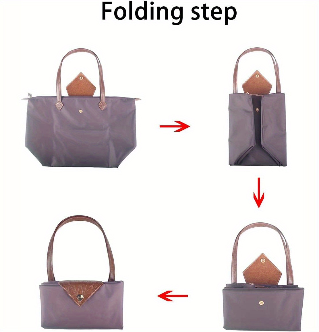 large capacity tote bag, 1pc large capacity tote bag for men and women fashion waterproof nylon shoulder bag handbag foldable bag for beach travel work shopping school 45cm 17 7in details 2