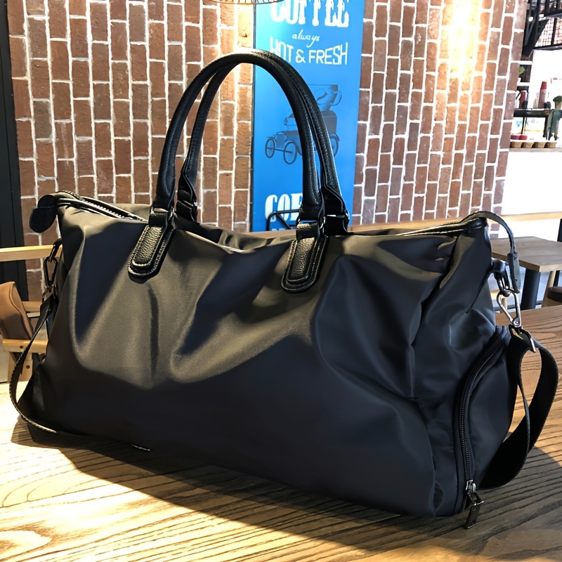 black travel bag portable short distance business trip travel luggage bag large capacity dry and wet separation sports fitness bag details 1