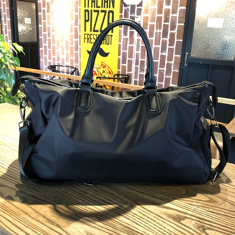 black travel bag portable short distance business trip travel luggage bag large capacity dry and wet separation sports fitness bag details 2