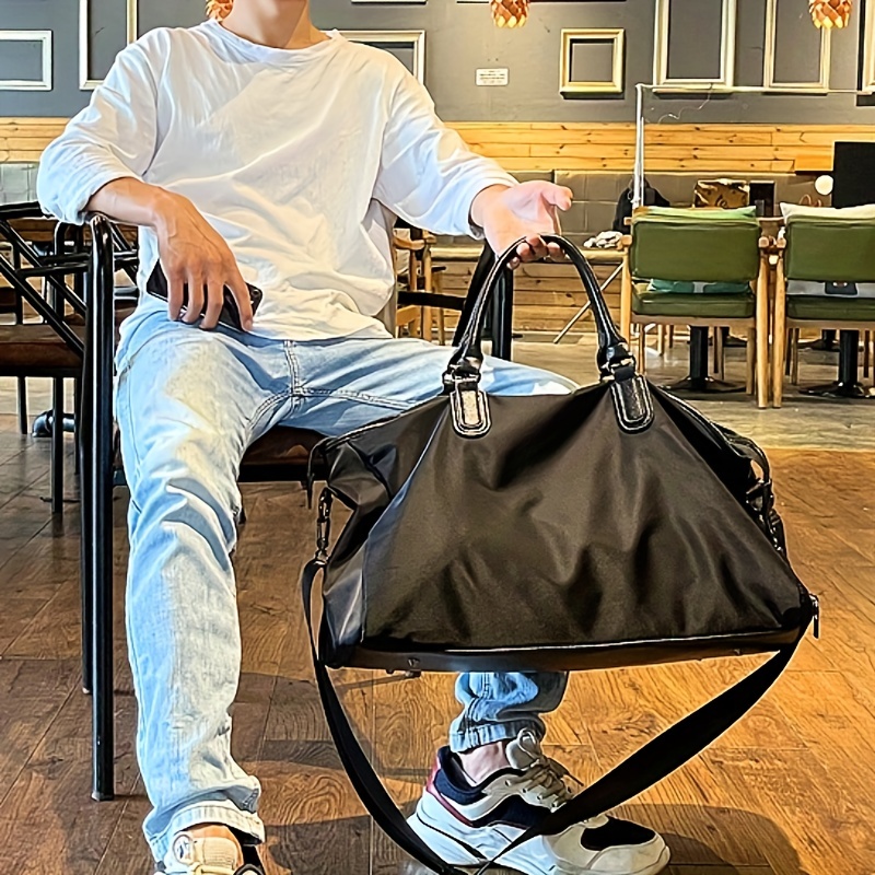 black travel bag portable short distance business trip travel luggage bag large capacity dry and wet separation sports fitness bag details 3
