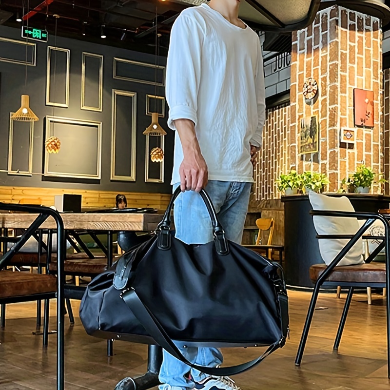 black travel bag portable short distance business trip travel luggage bag large capacity dry and wet separation sports fitness bag details 4