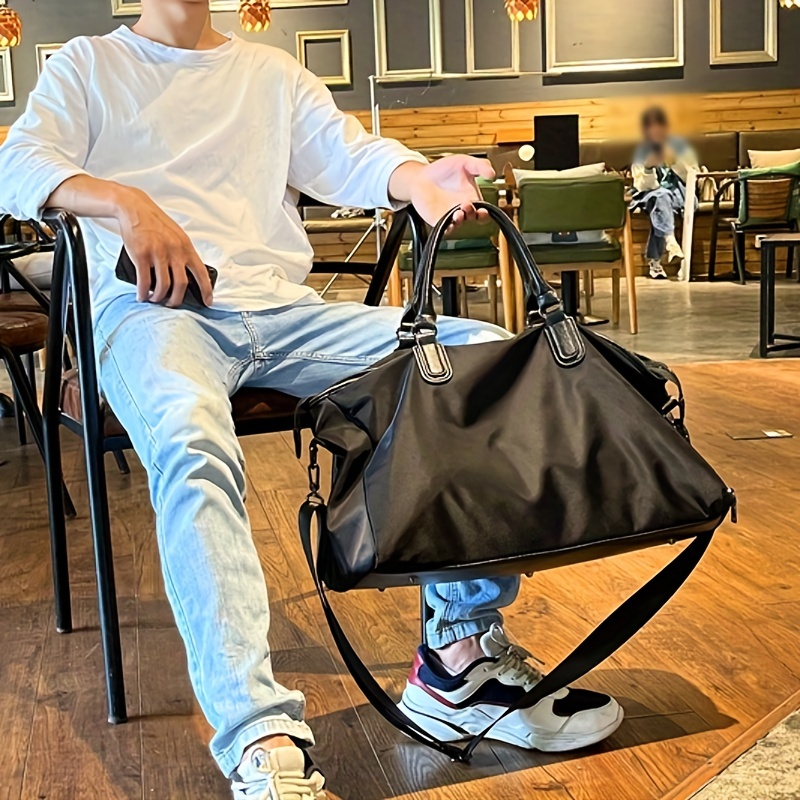 black travel bag portable short distance business trip travel luggage bag large capacity dry and wet separation sports fitness bag details 5