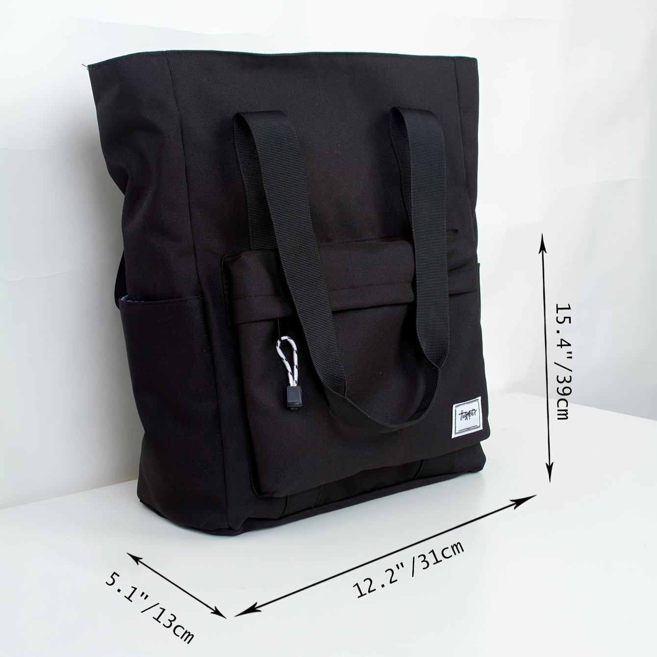 1pc mens large capacity multi grid layer simple commuter daily fashion tote bag details 0