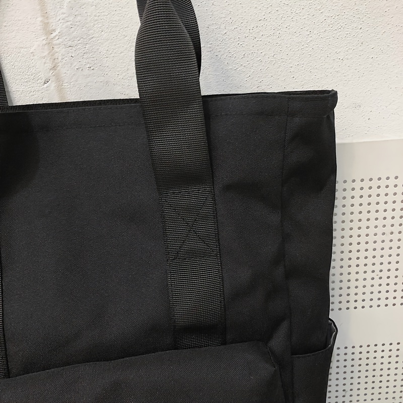 1pc mens large capacity multi grid layer simple commuter daily fashion tote bag details 4