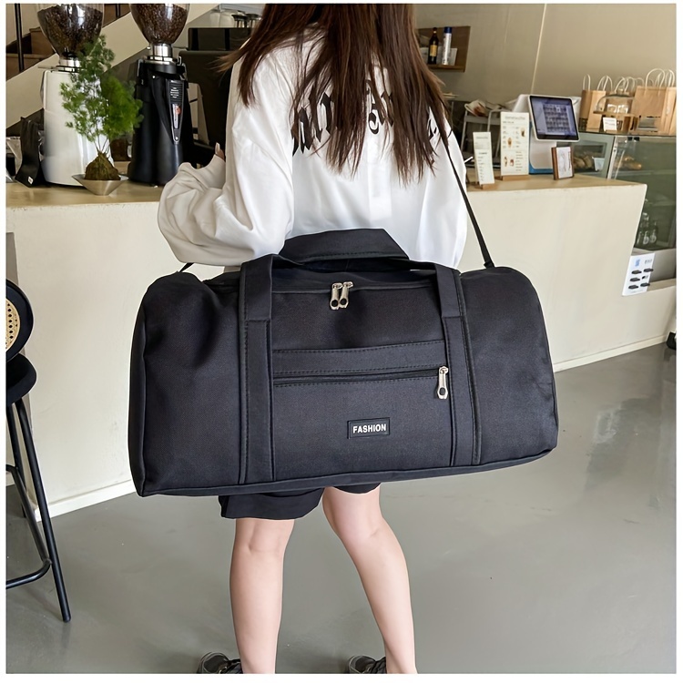 large capacity gym bag, 1pc mens large capacity gym bag waterproof sports handbag simple solid color sports crossbody bag multifunctional outdoor travel bag daily commuter handbag details 8