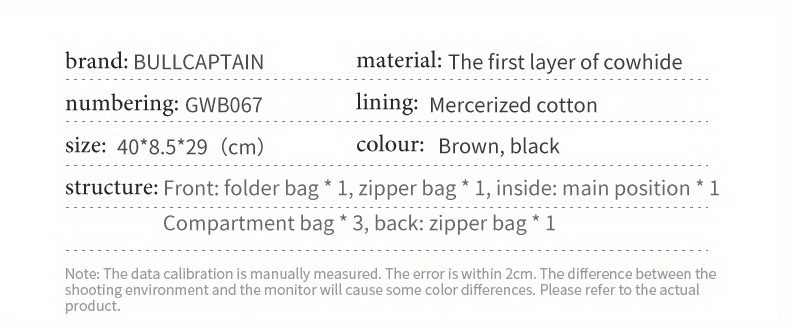 bullcaptain mens genuine leather large capacity business briefcase messenger bag handbag for travel work office computer crossbody bag top layer cowhide durable shoulder pack details 10