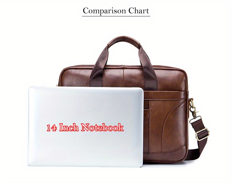 bullcaptain mens genuine leather large capacity business briefcase messenger bag handbag for travel work office computer crossbody bag top layer cowhide durable shoulder pack details 12
