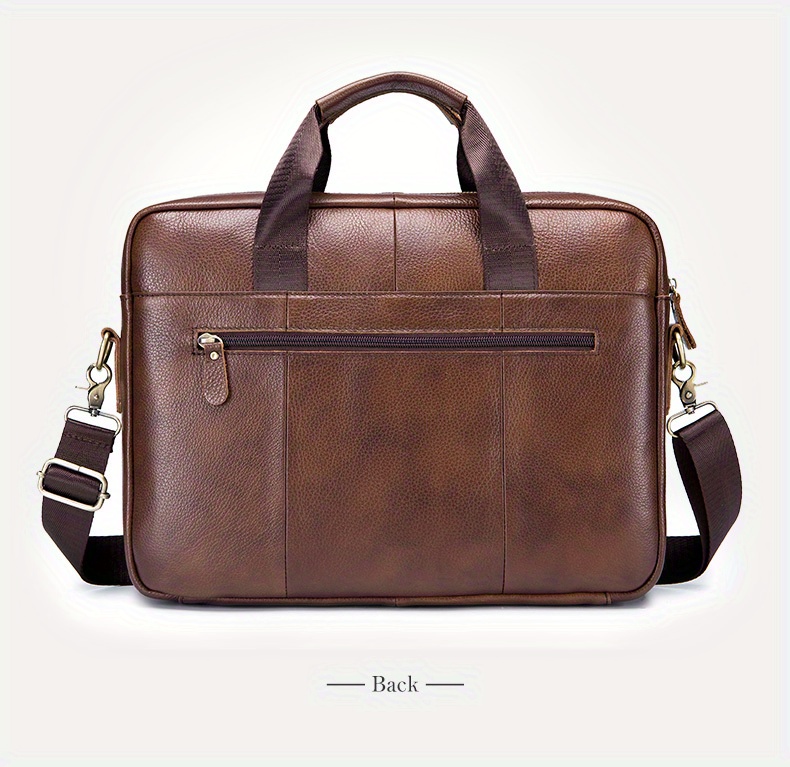 bullcaptain mens genuine leather large capacity business briefcase messenger bag handbag for travel work office computer crossbody bag top layer cowhide durable shoulder pack details 15