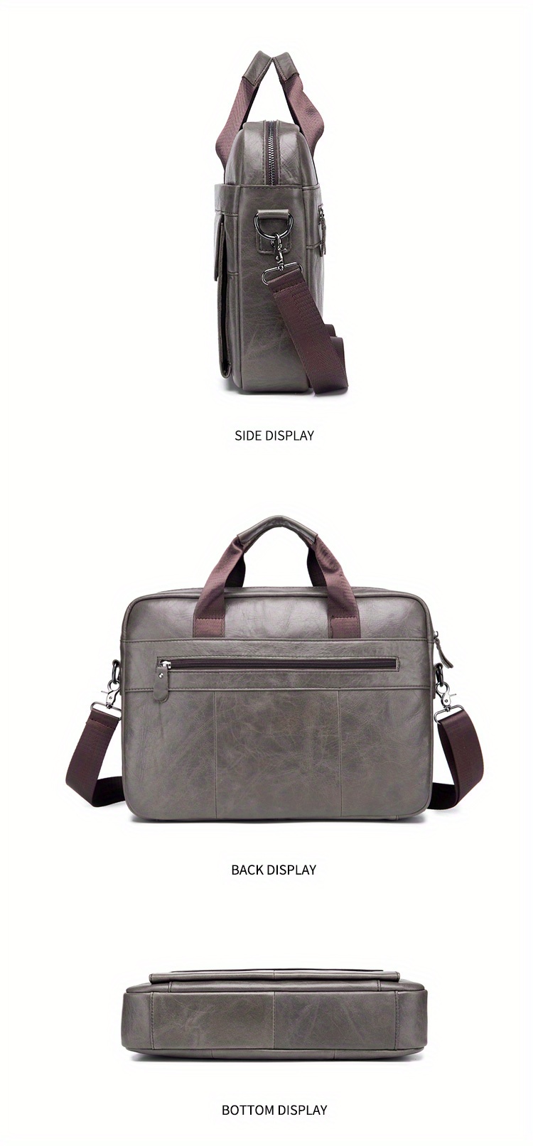 bullcaptain genuine leather business briefcase for men large capacity multi functional handbag computer bag shoulder messenger bag for business trip office satchel birthday gift for husband boyfriend details 7