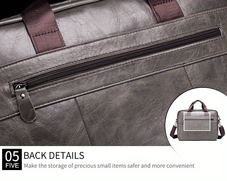 bullcaptain genuine leather business briefcase for men large capacity multi functional handbag computer bag shoulder messenger bag for business trip office satchel birthday gift for husband boyfriend details 12