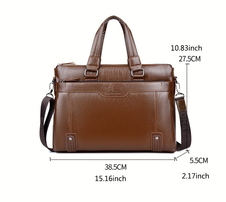 1pc horizontal mens bag fashion crossbody bag soft faux leather shoulder bag large business computer bag retro business bag details 11