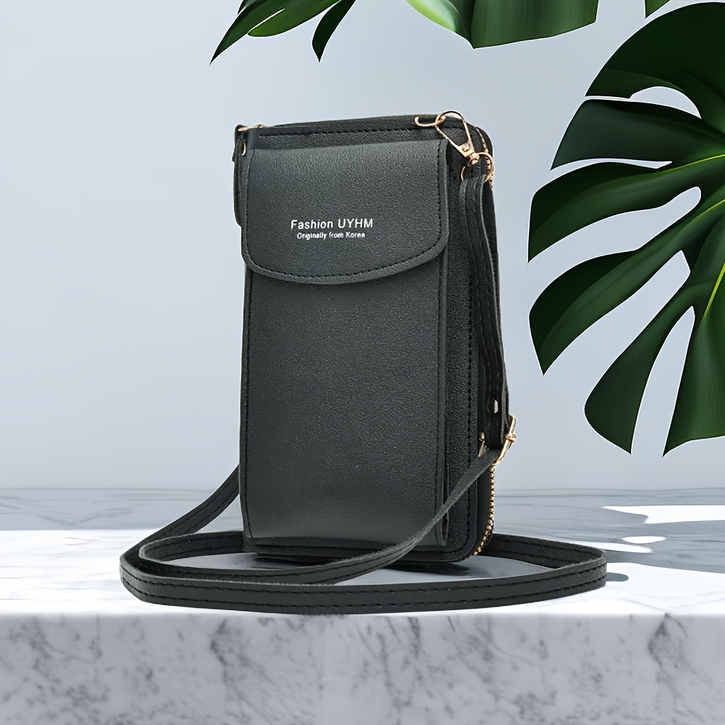fashion simple shoulder bag solid color crossbody bag multifunctional zipper purse details 0