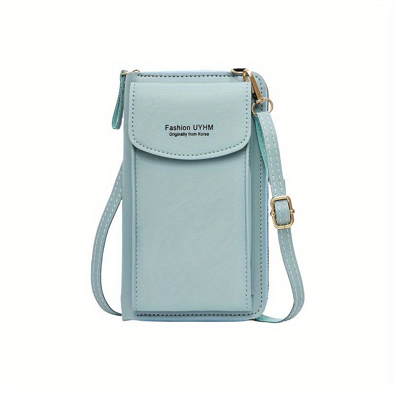 fashion simple shoulder bag solid color crossbody bag multifunctional zipper purse details 3