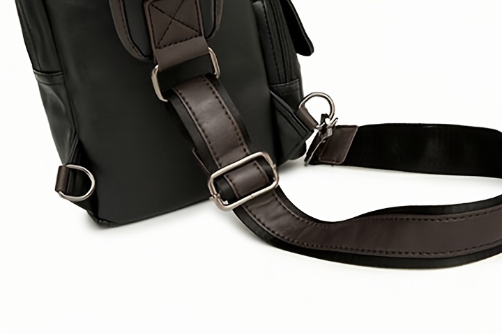 vintage multi pocket sling bag solid color textured crossbody bag with mini credit card case details 5