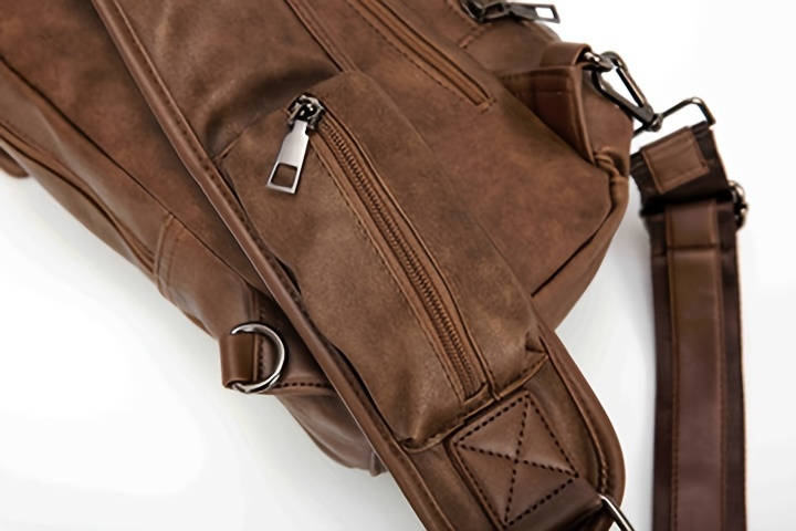vintage multi pocket sling bag solid color textured crossbody bag with mini credit card case details 17