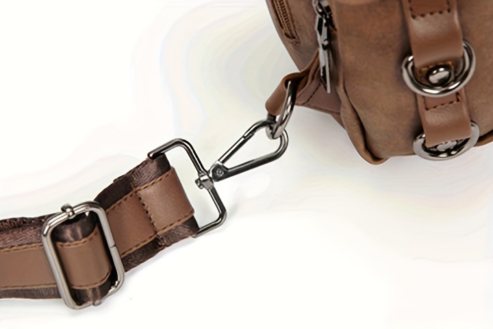 vintage multi pocket sling bag solid color textured crossbody bag with mini credit card case details 18